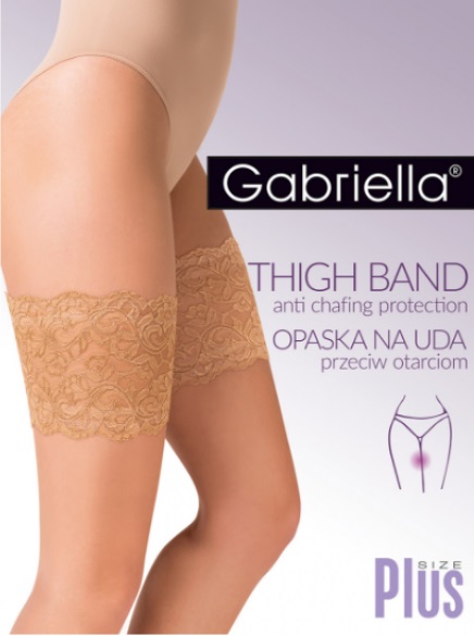 Ochranný samodržiaci pás na stehná, bandaletky GABRIELLA, veľ. XL/XXL, Beige