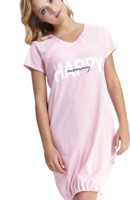 Dámska nočná košeľa Happy mommy svetlo ružová na dojčenie veľ. L