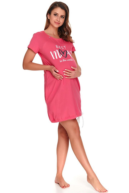 Dámska nočná košeľa Best Mom ružová na dojčenie veľ. L