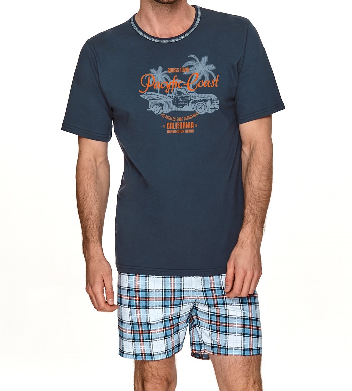 Pánske bavlnené pyžamo Ivan tmavo modré, veľ. XL