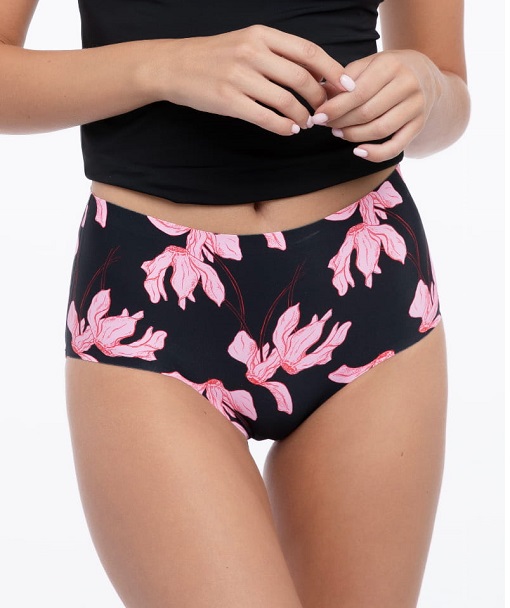 Dámske bezšvové nohavičky Julimex Cyclamen Maxi, veľ. XL, čierne