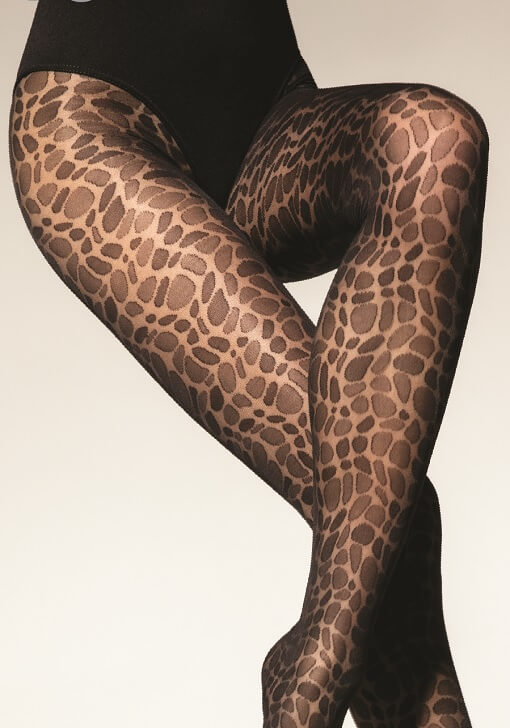 Dámske vzorované pančuchy Gatta Trendy Modern 07 (40 DEN), 4-L, Nero