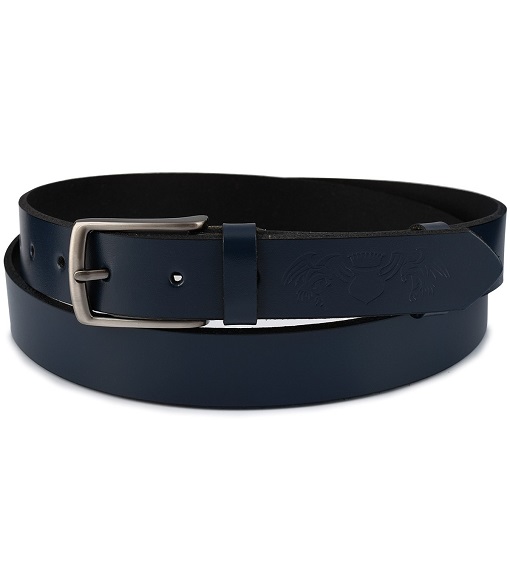 Pánsky kožený opasok Beltimore tmavo modrý - 110 cm