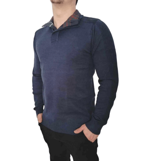 Pánsky bavlnený sveter tmavo modrý, veľ. L
