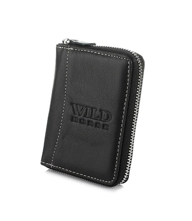 Pánska kožená peňaženka Wild horse na zips čierna
