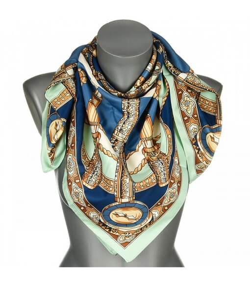 Dámska elegatná šatka modro hnedá Versoli