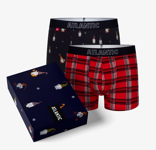 Pánske boxerky Atlantic vianočný set 2 kusy, vzorované, veľ. XXL