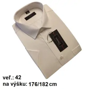 Pánska biela košeľa Slim s krátkym rukávom, veľkosť 44