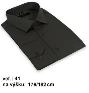 Pánska tmavo sivá, košeľa Slim s dlhým rukávom, veľkosť 41