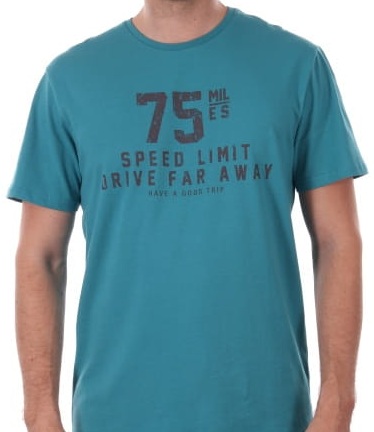 Pánske bavlnené tričko tyrkysové s potlačou, veľ. M