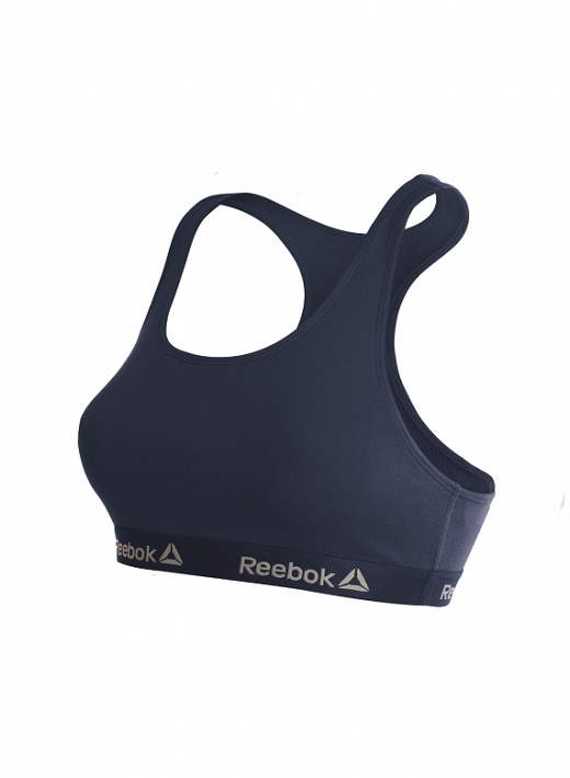 Dámska športová podprsenka, športový top REEBOK tmavo modrý, veľ. S