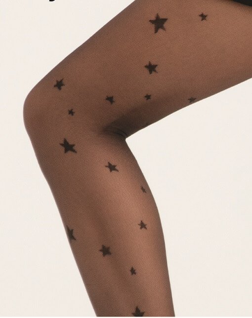 Dámske vzorované pančuchy GATTA Funny 12, 2-S, Nero (20 DEN)