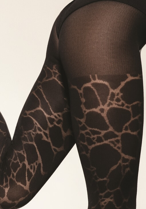 Dámske vzorované pančuchy GATTA Trendy Savage 02 (50 DEN), 2-S, Nero