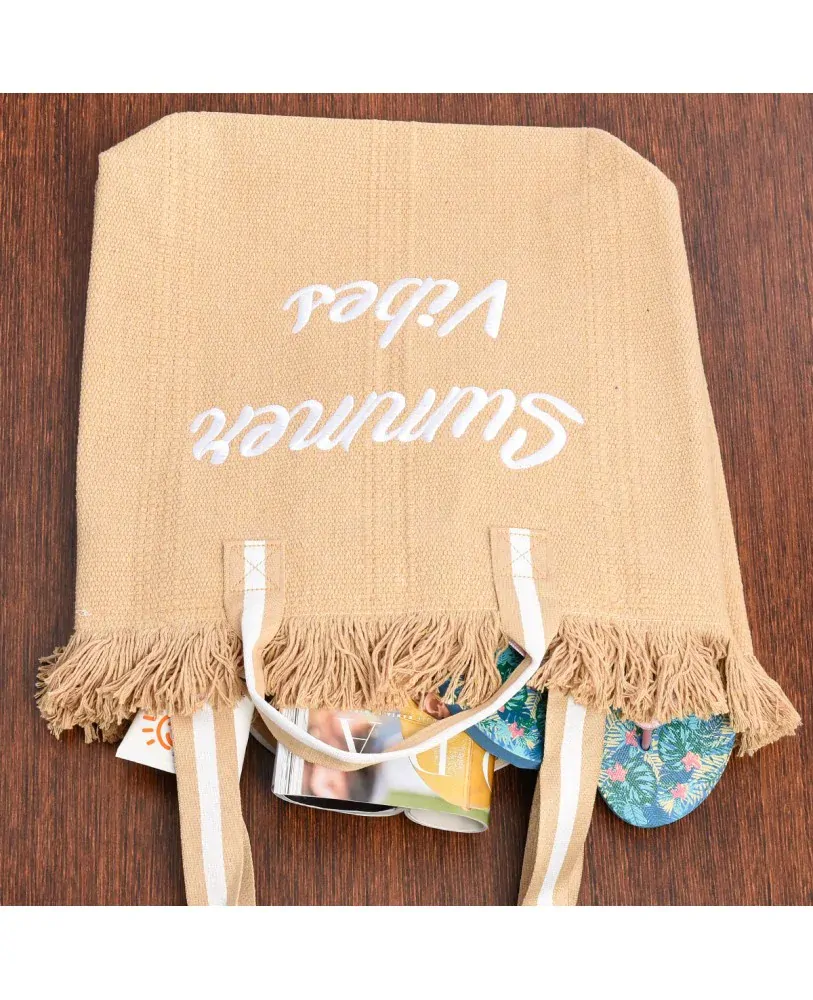 Plážová taška Summer vibes béžová