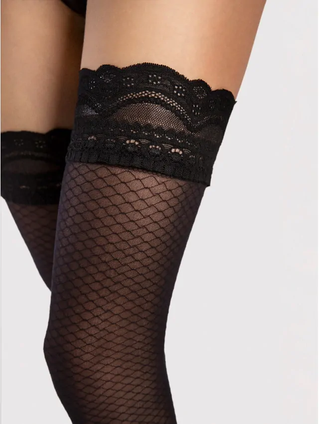 Dámske samodržiace pančuchy FiORE Dolcezza, 2-S, nero, (20 DEN)