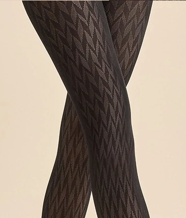 Dámske vzorované pančuchy GABRIELLA Reyna, 3D, 60 DEN, 4-L, Nero