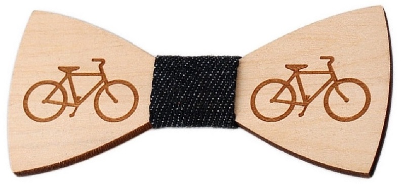 Pánsky drevený motýlik - bicykel