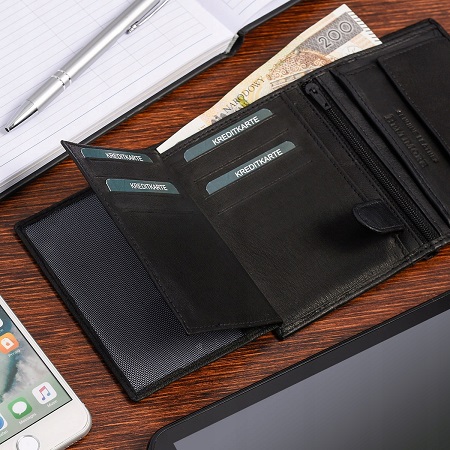 Pánska kožená RFID peňaženka Beltimore D45 čierna