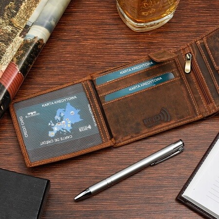 Pánska kožená RFID peňaženka Beltimore R84 vintage, hnedá