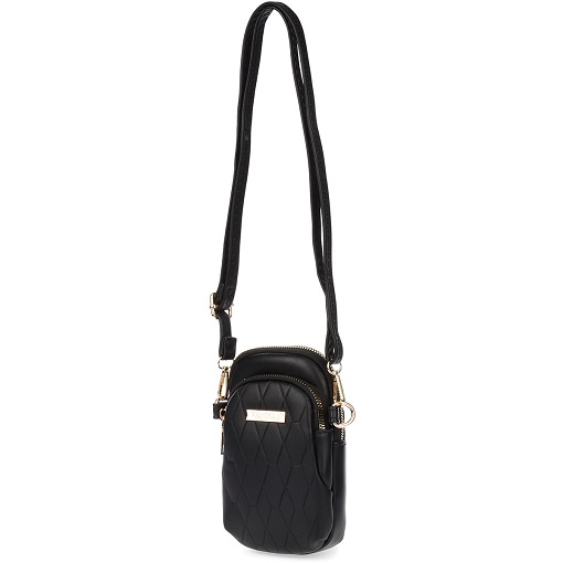 Dámska mini kabelka na mobil, čierna
