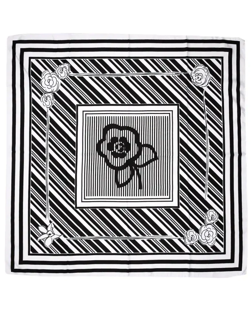 Dámska elegatná šatka biela s čiernou Versoli