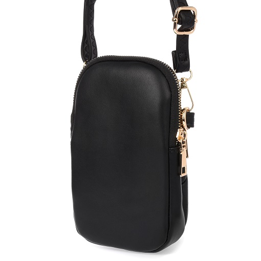 Dámska mini kabelka na mobil, čierna
