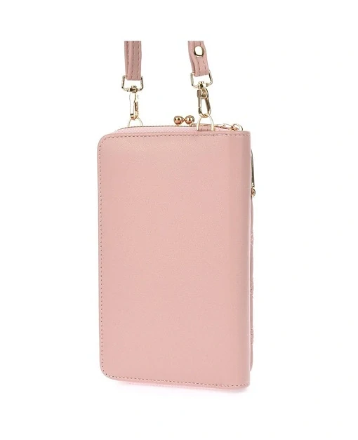 Dámska crossbody kabelka na mobil a peňaženka 2v1, ružová