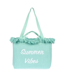 Plážová taška Summer vibes mätovo zelená 