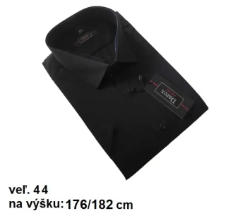 Pánska čierna košeľa Slim s krátkym rukávom, veľkosť 44